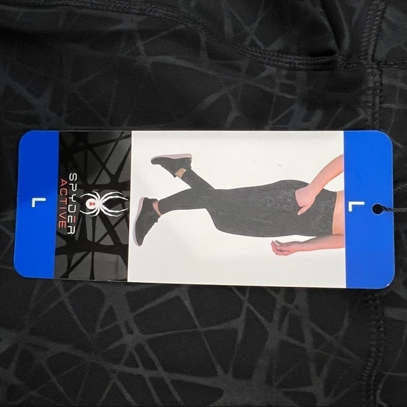 New-spyder Active Performance High Rise Legging SidePockets, Spyder Web Print LG - Picture 15 of 16